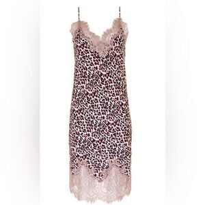 Gold Hawk Coco Print Silk Slip Dress NWT Size Small